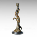 Castiçal Estátua Flor Senhora Candlestick Bronze Escultura Tpch-063 ~ 066